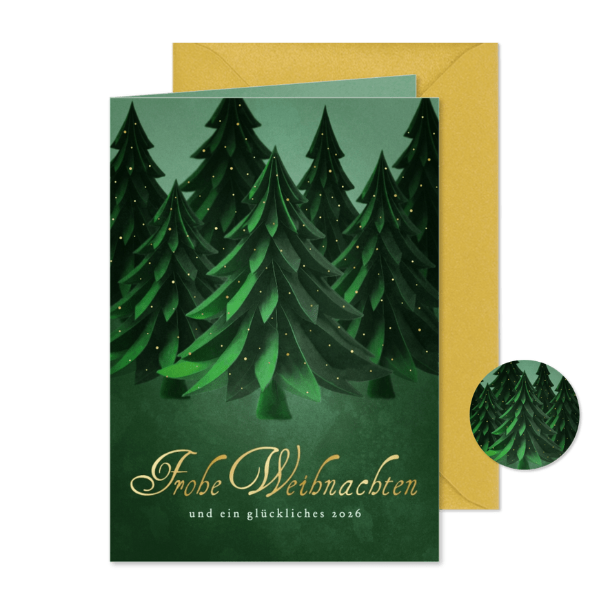 Weihnachtskarte Weihnachtsbäume - Karteneindruck