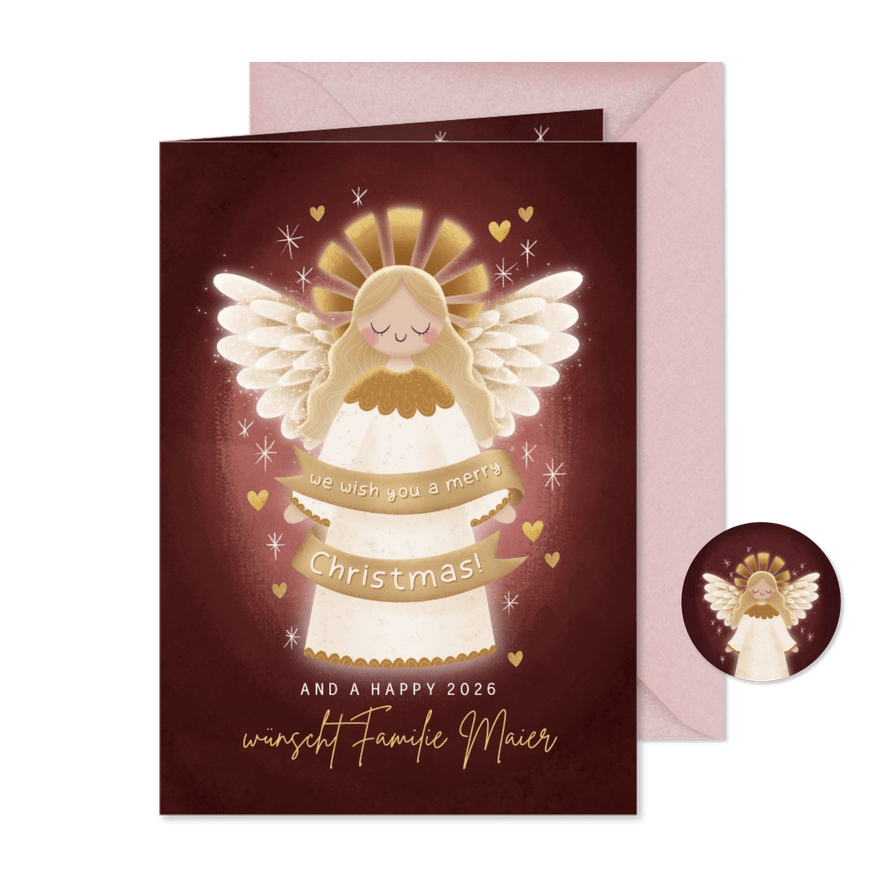 Weihnachtskarte Weihnachtsengel - Karteneindruck
