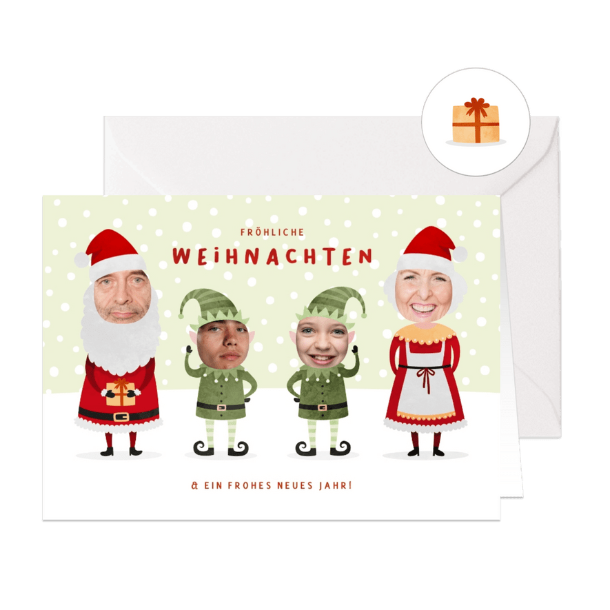 Weihnachtskarte Weihnachtsfamilie - Karteneindruck
