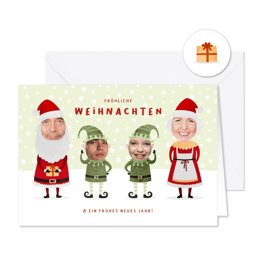 Weihnachtskarte Weihnachtsfamilie - Karteneindruck