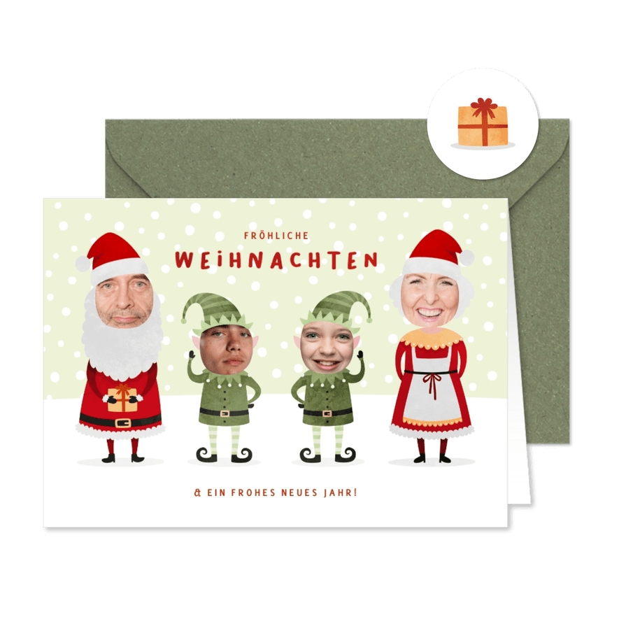 Weihnachtskarte Weihnachtsfamilie - Karteneindruck