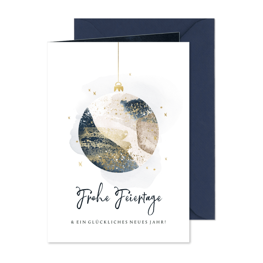 Weihnachtskarte Weihnachtskugel grafisch - Karteneindruck
