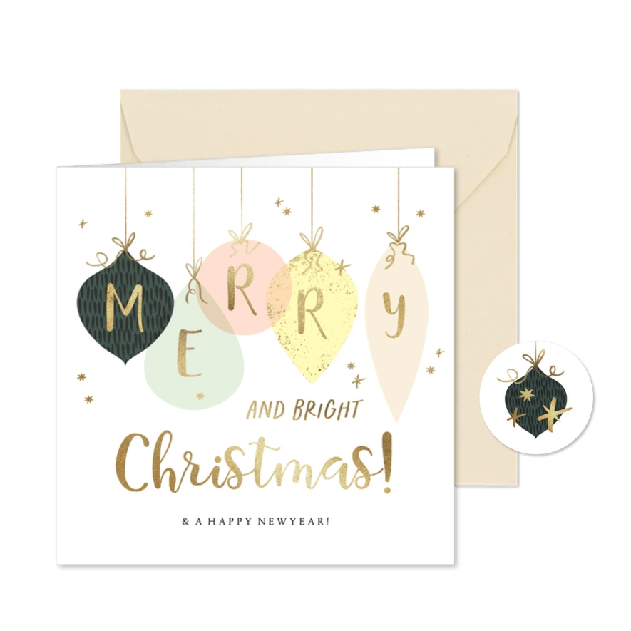 Weihnachtskarte Weihnachtskugeln illustrativ - Karteneindruck