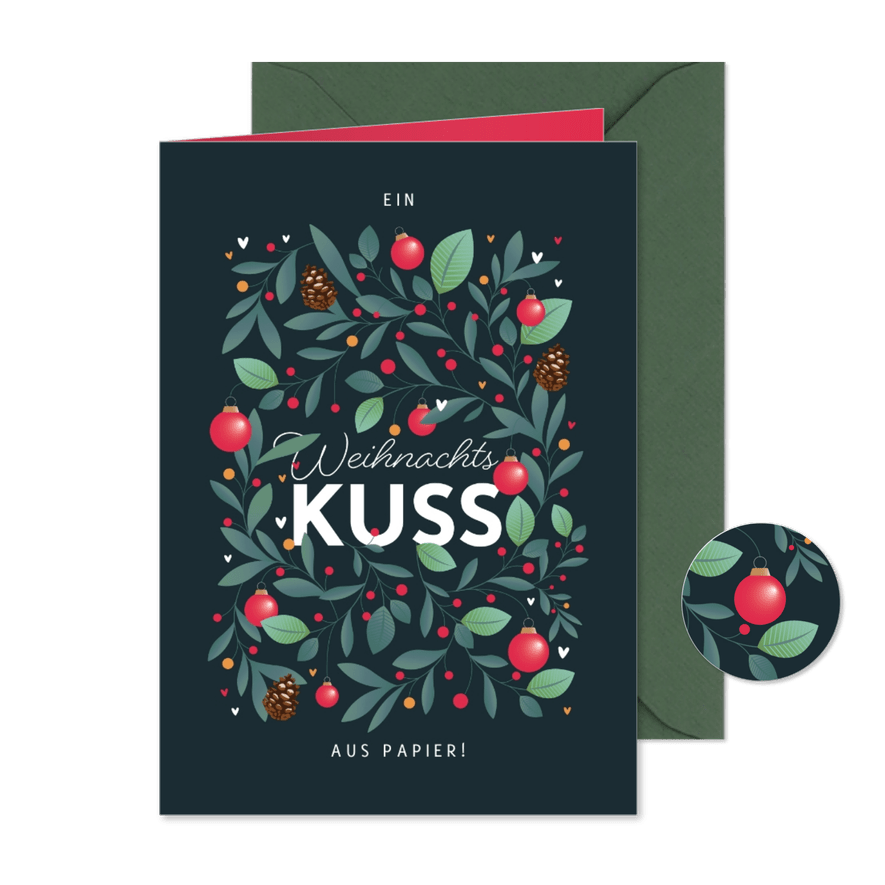 Weihnachtskarte Weihnachtskuss - Karteneindruck
