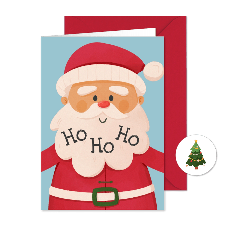 Weihnachtskarte Weihnachtsmann HoHoHo - Karteneindruck

