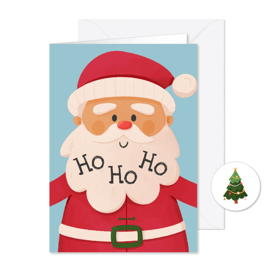 Weihnachtskarte Weihnachtsmann HoHoHo - Karteneindruck