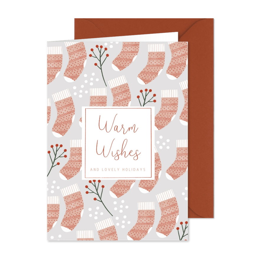 Weihnachtskarte Weihnachtssocken - Karteneindruck