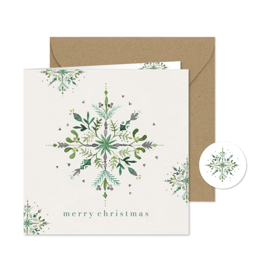 Weihnachtskarte Weihnachtsstern Aquarell - Kartenvorschau

