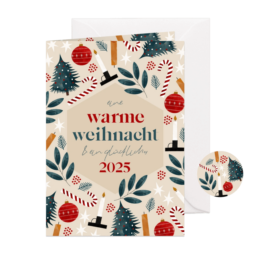 Weihnachtskarte Weihnachtssymbole - Karteneindruck
