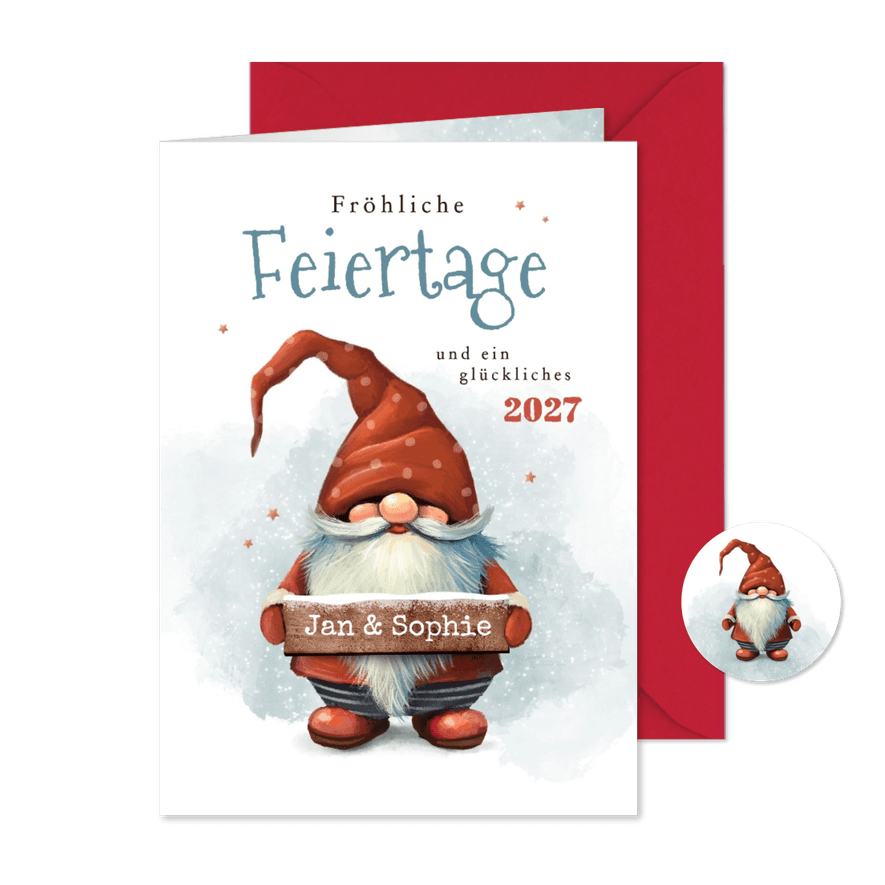 Weihnachtskarte Weihnachtswichtel - Kartenvorschau