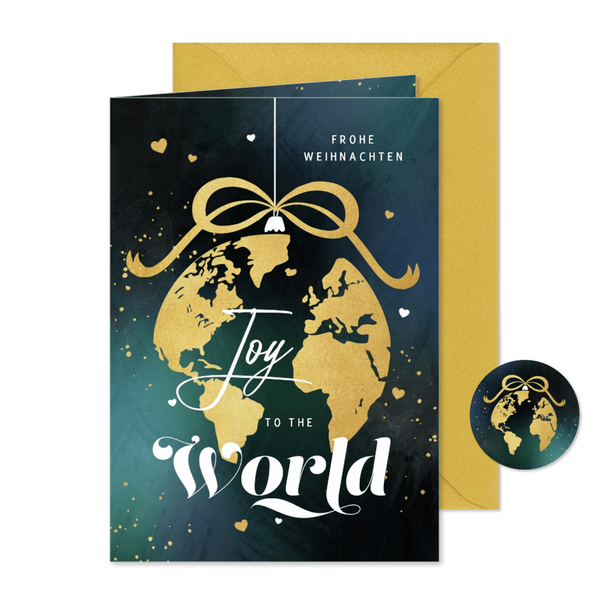 Weihnachtskarte Weltkugel SOS Kinderdörfer - Karteneindruck