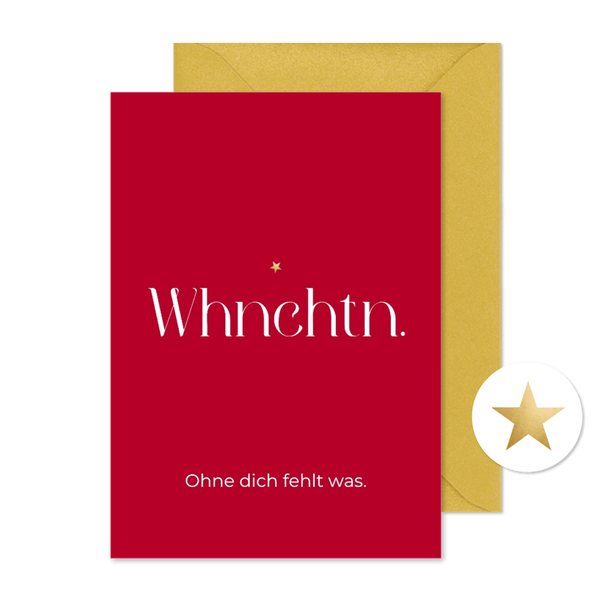 Weihnachtskarte 'Whnchtn' - Karteneindruck