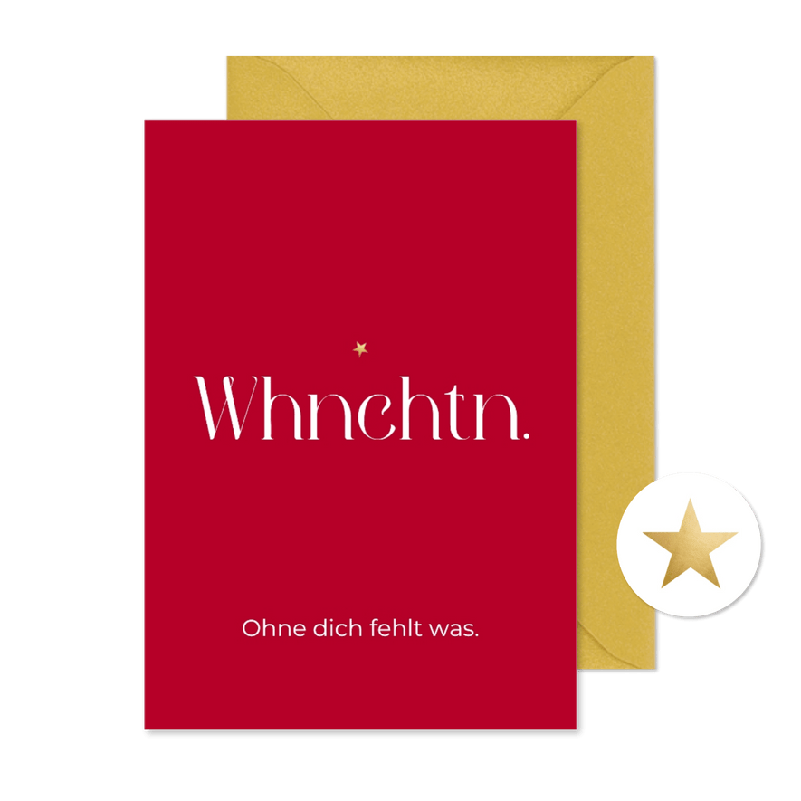 Weihnachtskarte 'Whnchtn' - Karteneindruck
