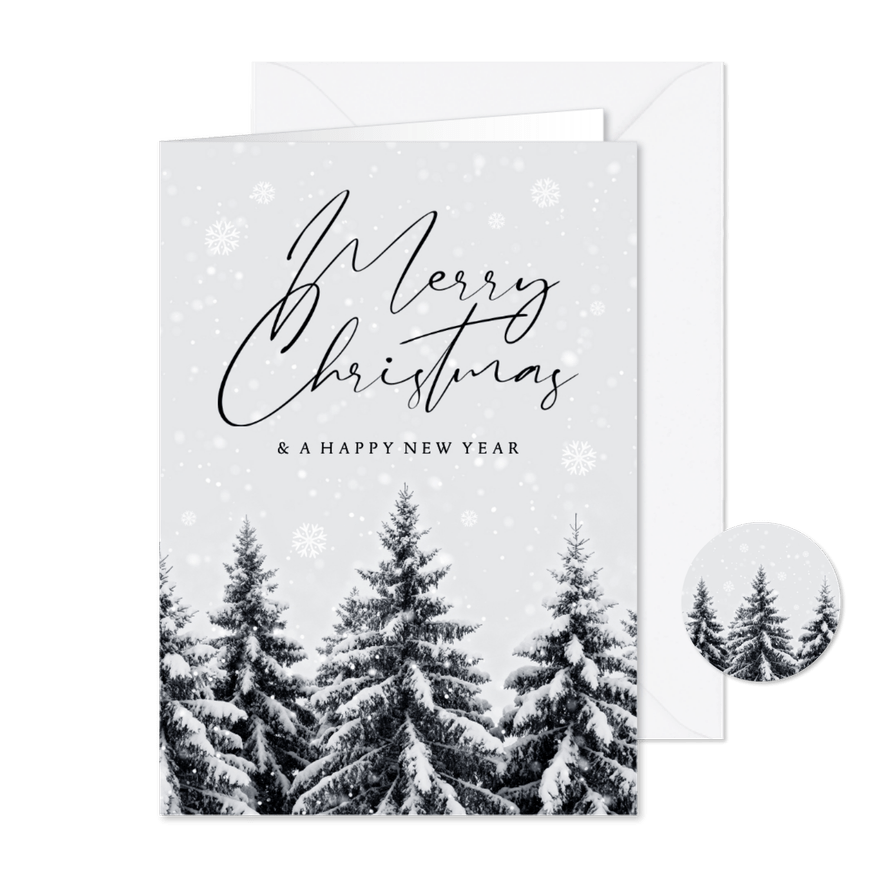 Weihnachtskarte Winterlandschaft international Firma - Kartenvorschau
