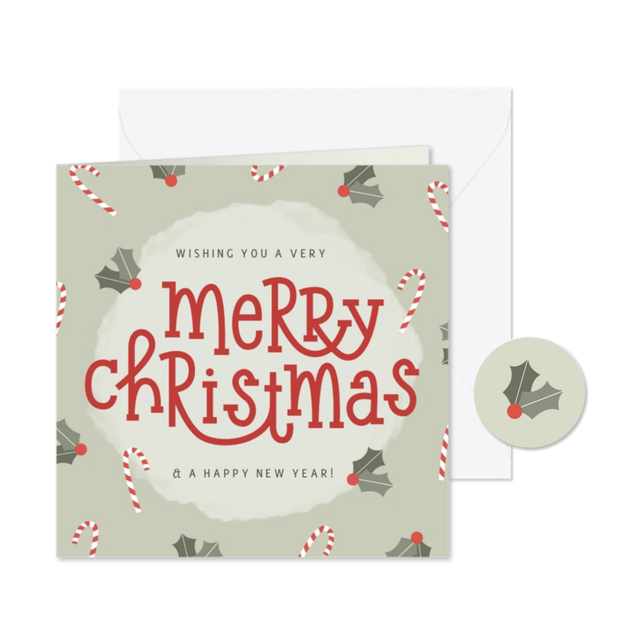 Weihnachtskarte 'Wishing You a Merry Christmas' - Karteneindruck
