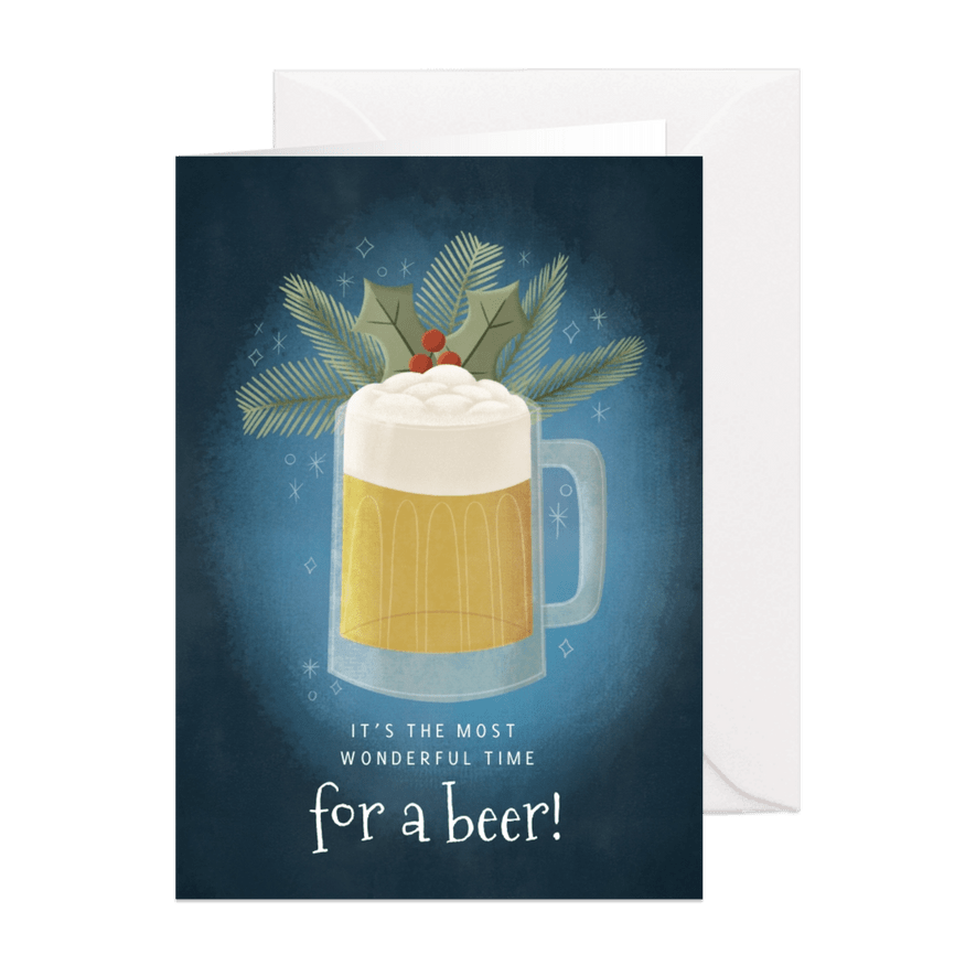 Weihnachtskarte 'Wonderful time for a beer' - Karteneindruck
