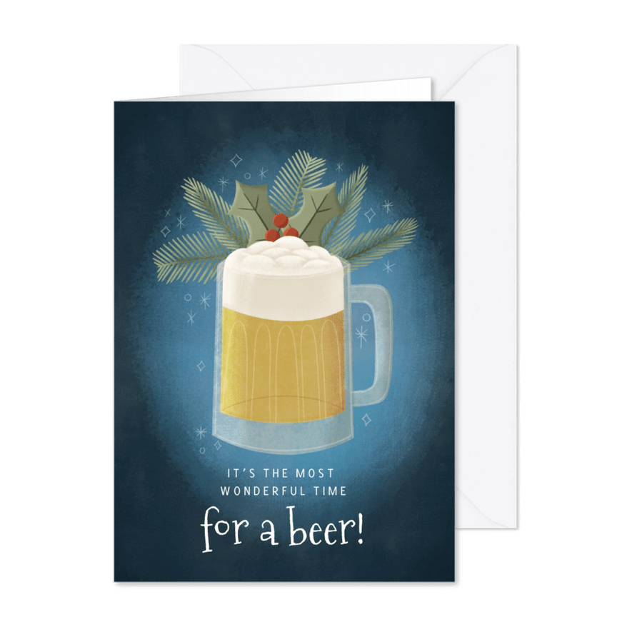 Weihnachtskarte 'Wonderful time for a beer' - Karteneindruck
