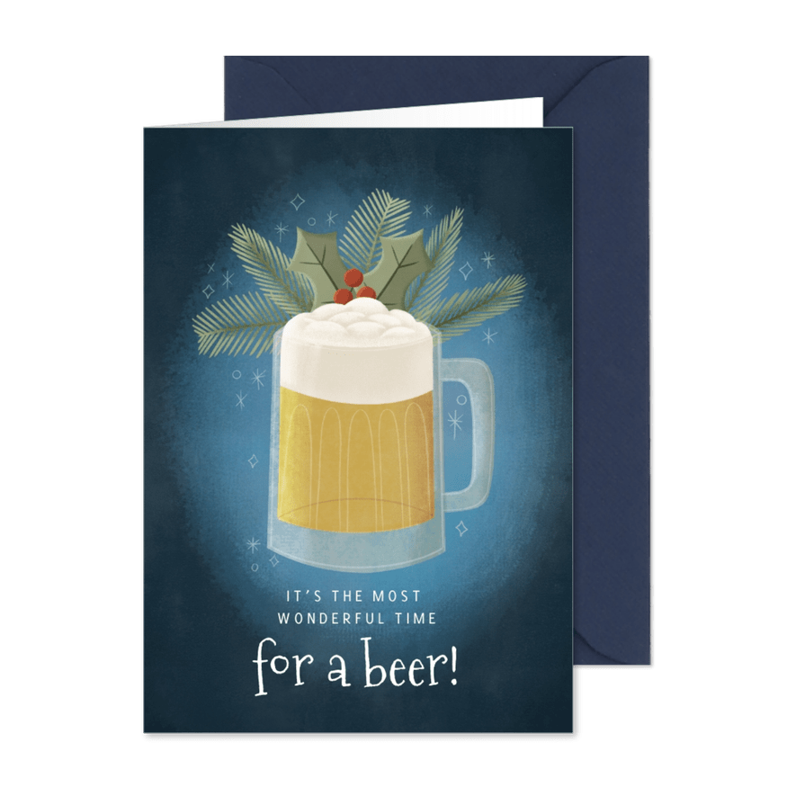 Weihnachtskarte 'Wonderful time for a beer' - Karteneindruck
