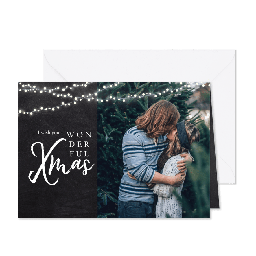 Weihnachtskarte Wonderful Xmas mit Foto - Karteneindruck
