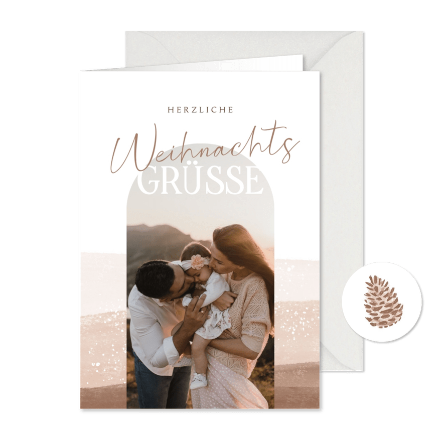 Weihnachtskarten Foto in Bogenform - Karteneindruck
