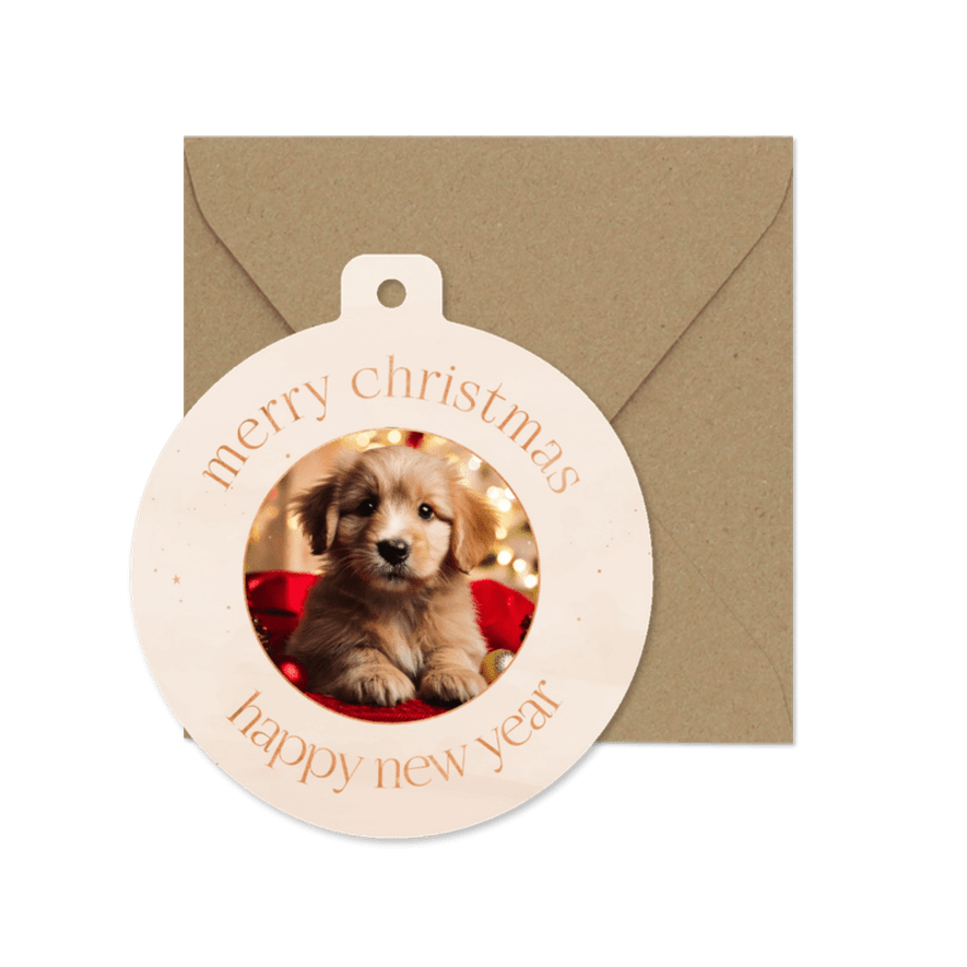 Weihnachtskugel Foto-Karte 'Merry Christmas'  - Karteneindruck
