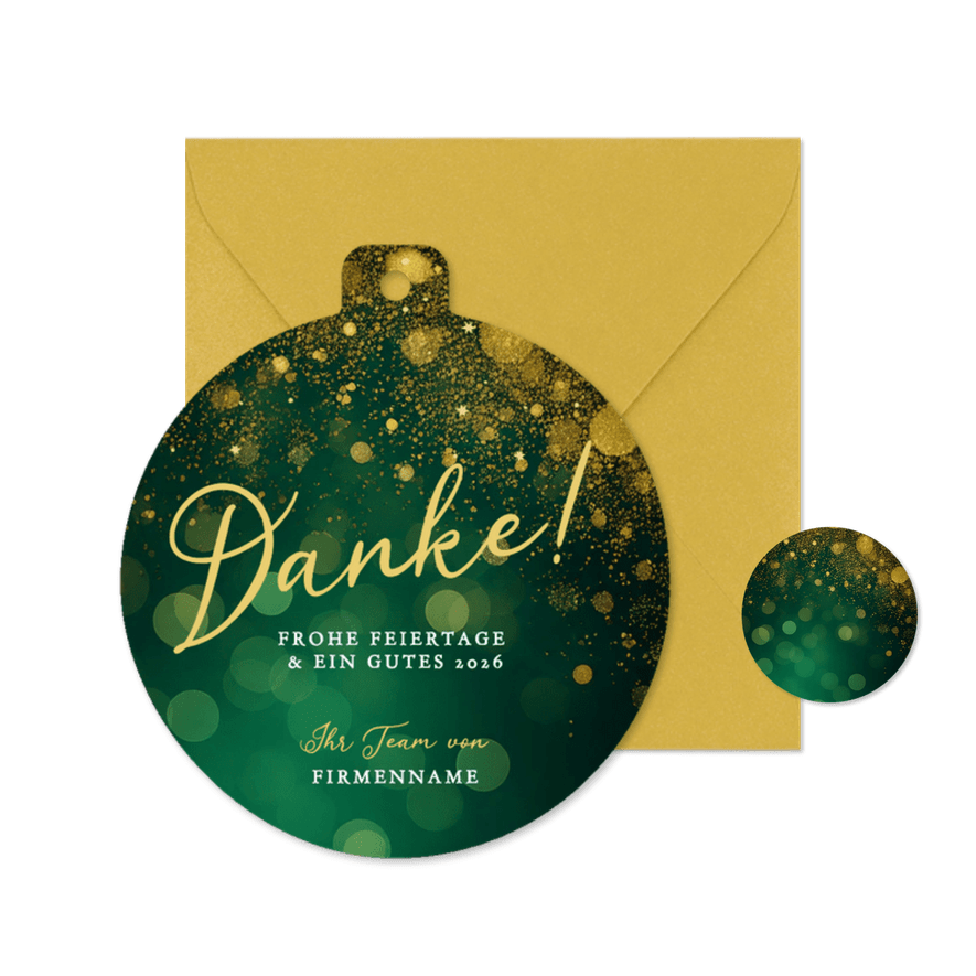 Weihnachtskugel geschäftliche Dankeskarte Weihnachten - Karteneindruck