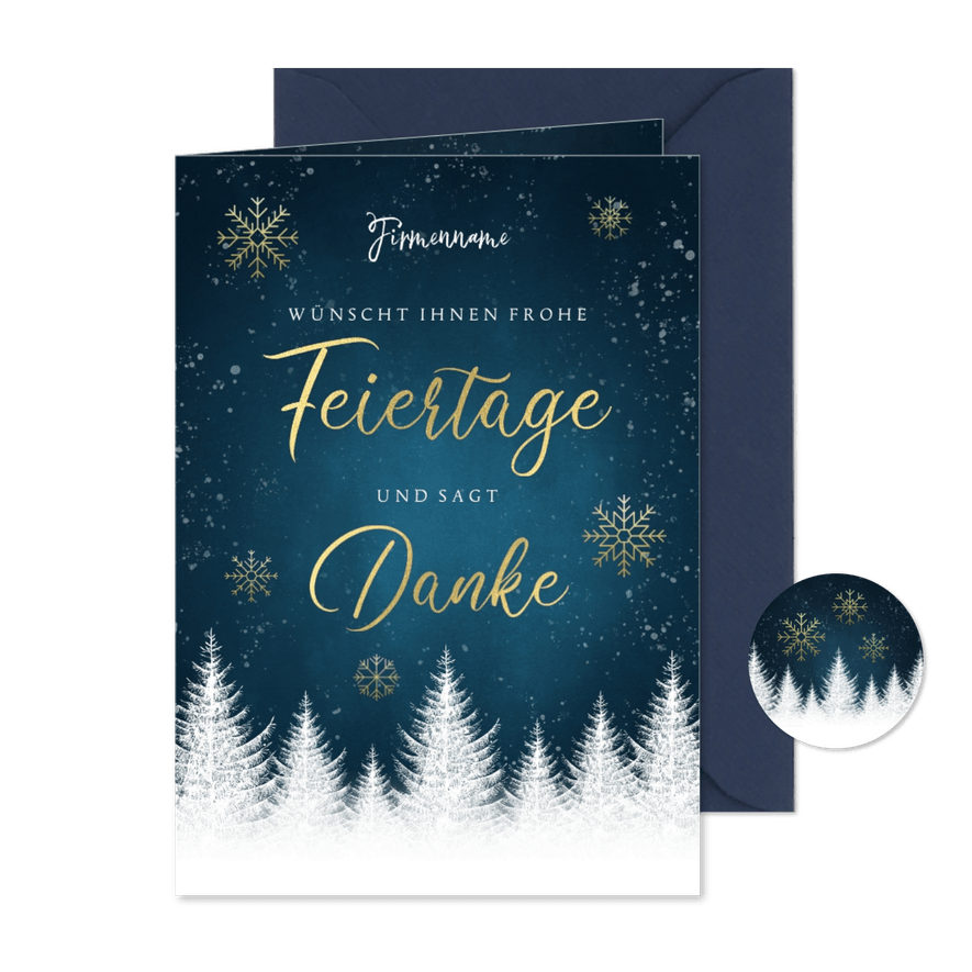 Winterliche geschäftliche Weihnachtskarte Foto innen - Karteneindruck
