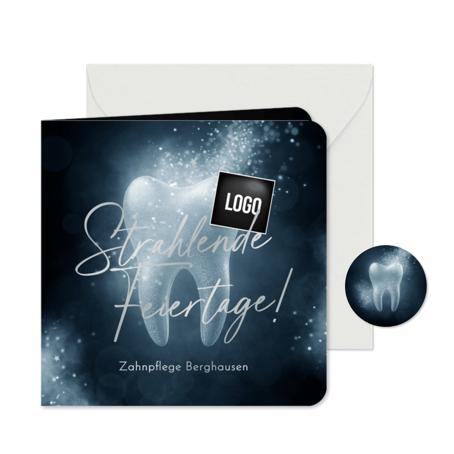 Zahnarztpraxis Weihnachtskarte geschäftlich - Karteneindruck