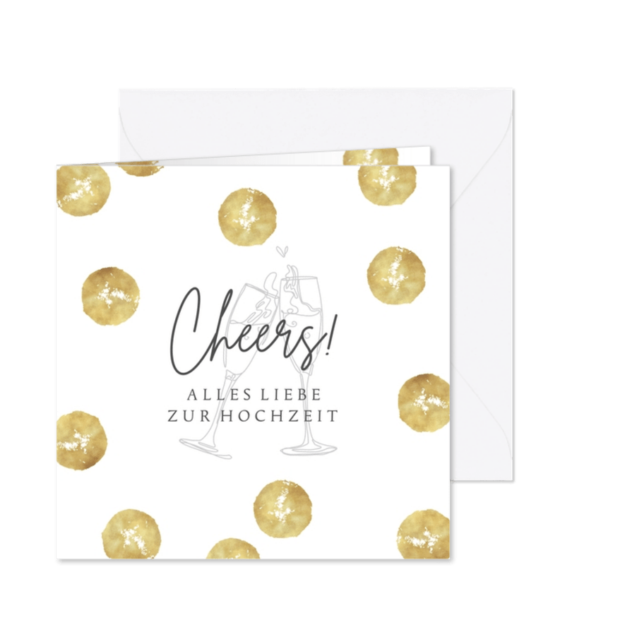 Zur Hochzeit Glückwunschkarte Cheers - Karteneindruck