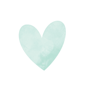 Weißer Aufkleber mit grünem Herz