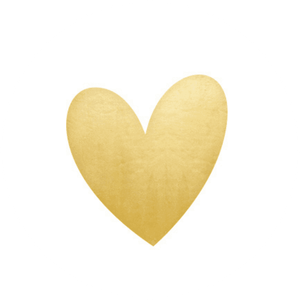 Weißer Aufkleber mit Herz in Goldoptik