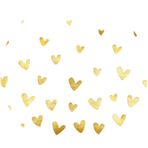 Weißer Aufkleber mit Herzchen in Goldoptik