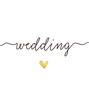 Weißer Aufkleber mit Schreibschrift und Herzchen