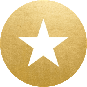 Aufkleber in Goldoptik mit weißem Stern