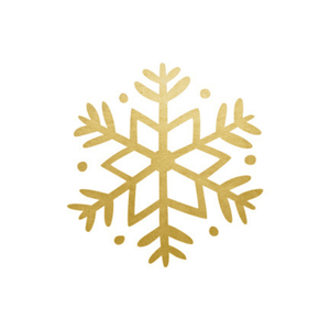Weißer Aufkleber mit Schneeflocke in Goldoptik