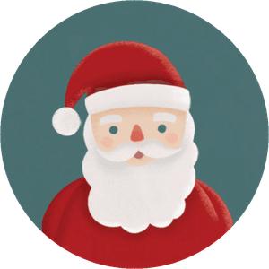 Aufkleber mit lustigem Weihnachtsmann