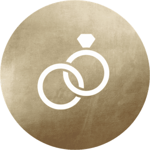 Aufkleber in Goldoptik mit weißen Ringen