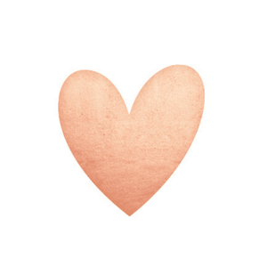 Weißer Aufkleber mit Herz in Kupferoptik