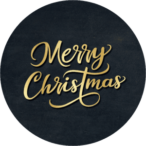 Schwarzer Aufkleber mit Schreibschrift in Goldoptik