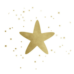 Weißer Aufkleber mit Stern in Goldoptik