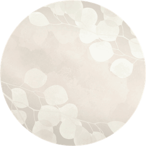 Beiger Aufkleber mit Kreuz und weißen Blättern