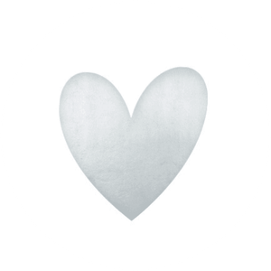 Weißer Aufkleber mit Herz in Silberoptik