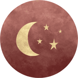 Aufkleber in Rosé mit Mond und Sternen in Goldoptik