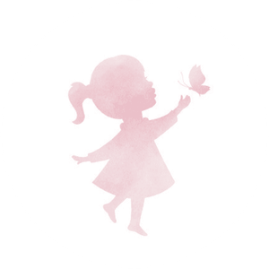 Weißer Aufkleber mit Mädchen in Scherenschnitt