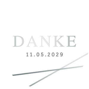 Weißer Sticker mit silbernem 'Danke' und Datum der Firmung. Texte können einfach angepasst werden.