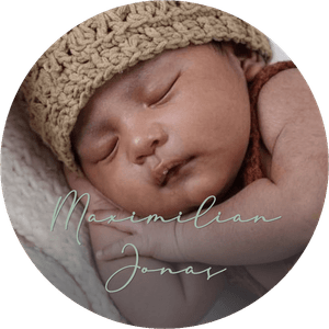 Dekosticker zur Geburt mit eigenem Foto und Babynamen. Einfach selber anpassen.