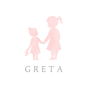 Dekosticker mit rosa Silhouetten von Schwestern. Eigenen Namen einfügen. Perfekt zur Taufe.