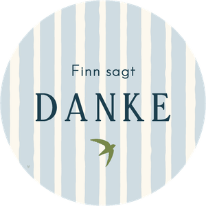 Dekosticker passend zur Jugenweihe, mit hellblaue Streifen und 'Danke'. Vorname selber anpassen.