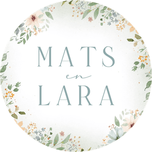 Botanischer Dekosticker zur Hochzeit in Aquarelloptik. Mit eigenen Vornamen, einfach anpassen.