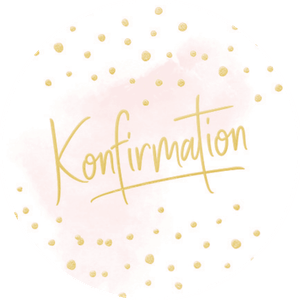 Aufkleber mit Konfirmation auf rosa Aquarell